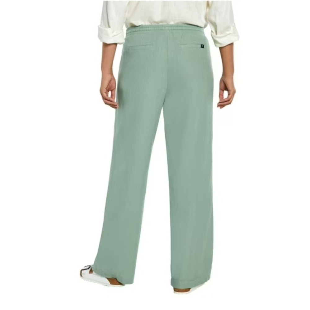 GAP Linen Pull-On Pants Sage Green Wide Leg Drawstring Trousers Large NEW - Picture 3 of 10